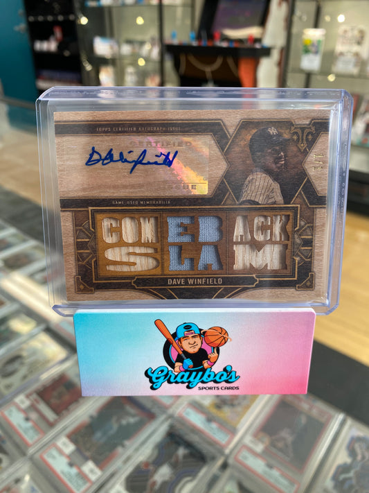 2022 Topps Triple Threads Dave Winfield Bat Relic Patch Auto 1/1