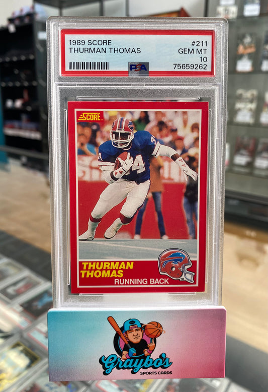 1989 Score Thurman Thomas Rookie Card #211 PSA 10