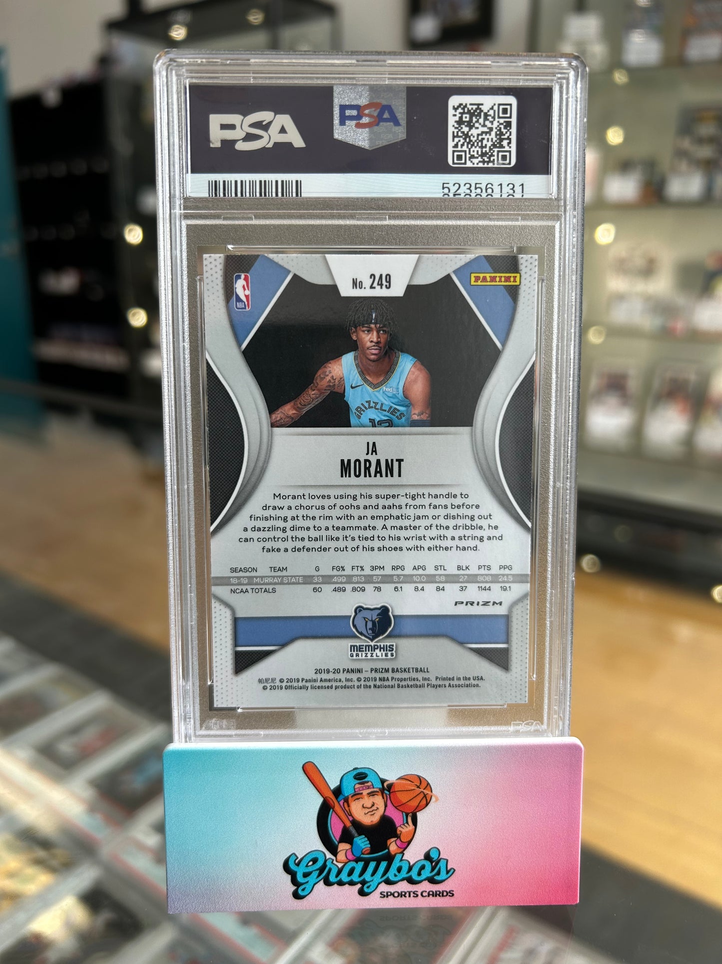 2019 Panini Prizm Ruby Wave Ja Morant RC PSA 9