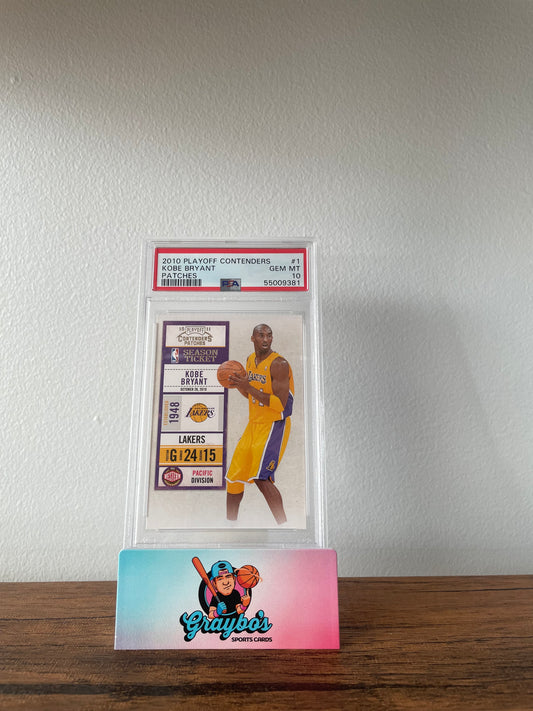 2010 Playoff Contenders Kobe Bryant Patches #1 PSA 10