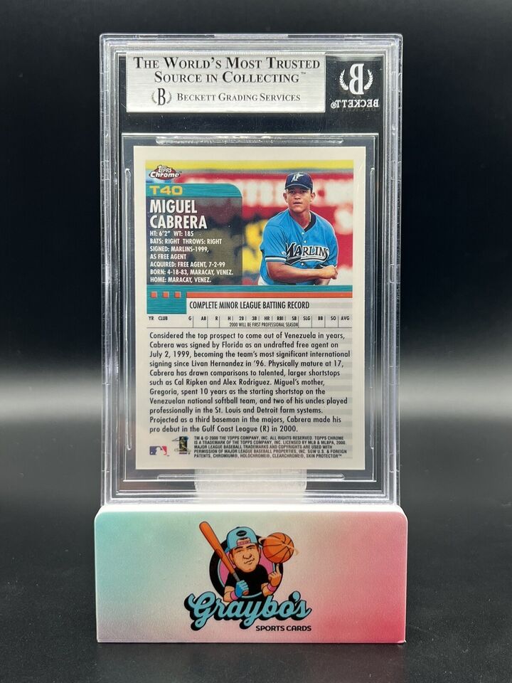 2000 Topps Chrome Traded Miguel Cabrera #T40 BGS 8.5