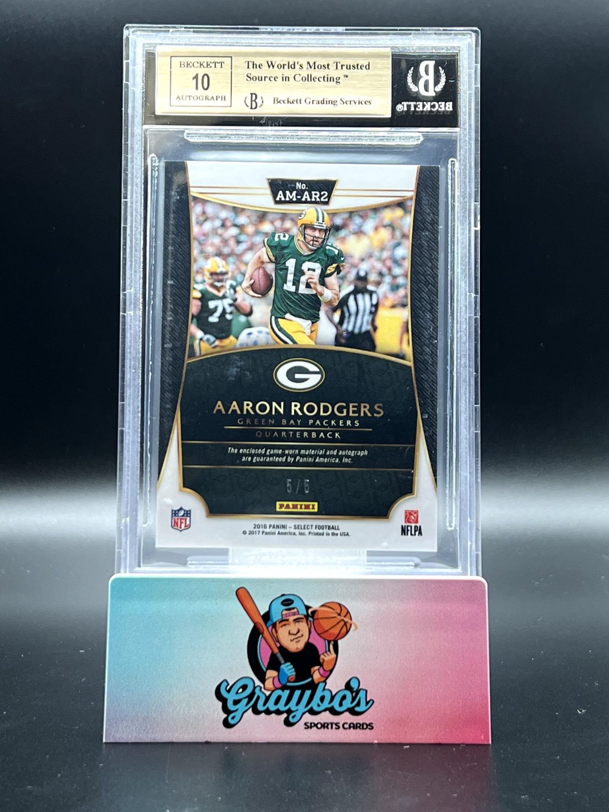 2016 Select Aaron Rodgers Auto Materials Prizm #16 BGS 9.5