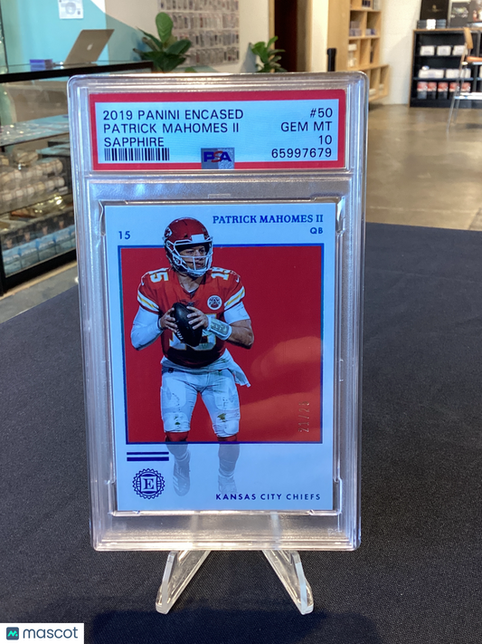 2019 Panini Encased Patrick Mahomes II /25 #50 Sapphire PSA 10