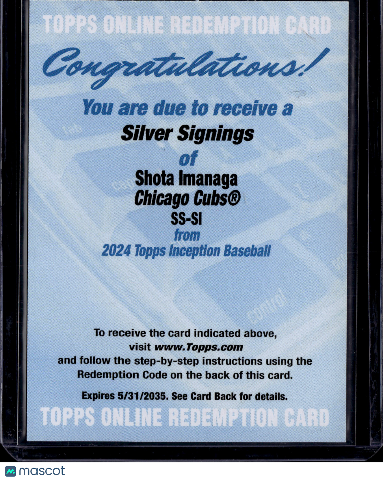 2024 Topps Inception Baseball Shota Imanaga #SS-SI Silver Signings