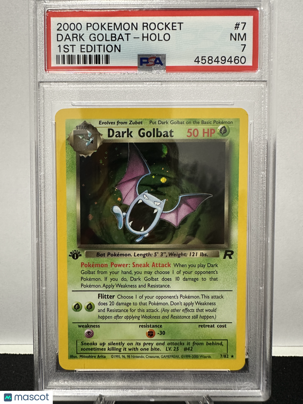 2000 Pokemon Rocket Dark Golbat Holo 1st Edition PSA 7 #7