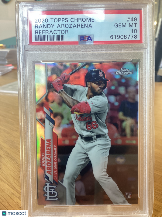 2020 Topps Chrome Randy Arozarena #49 Refractor PSA 10