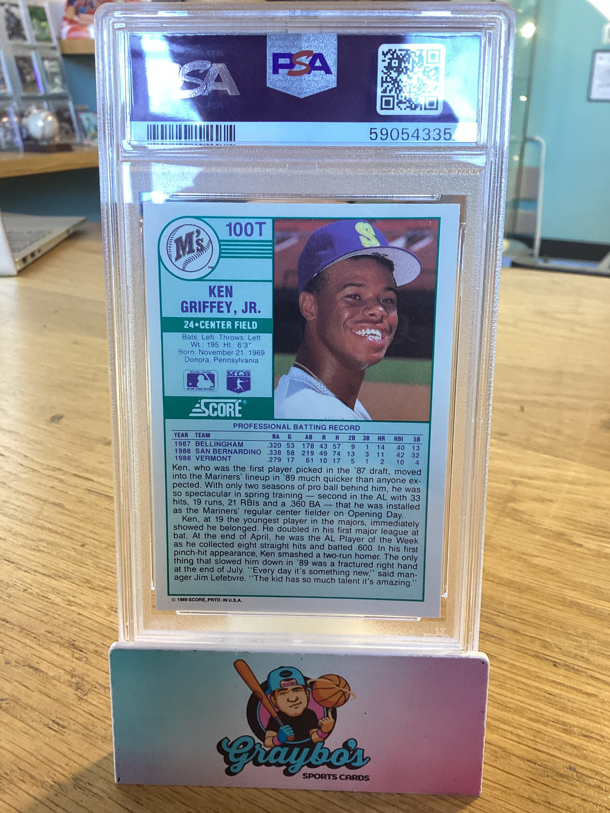 1989 Score Traded Ken Griffey JR. #100T PSA 8