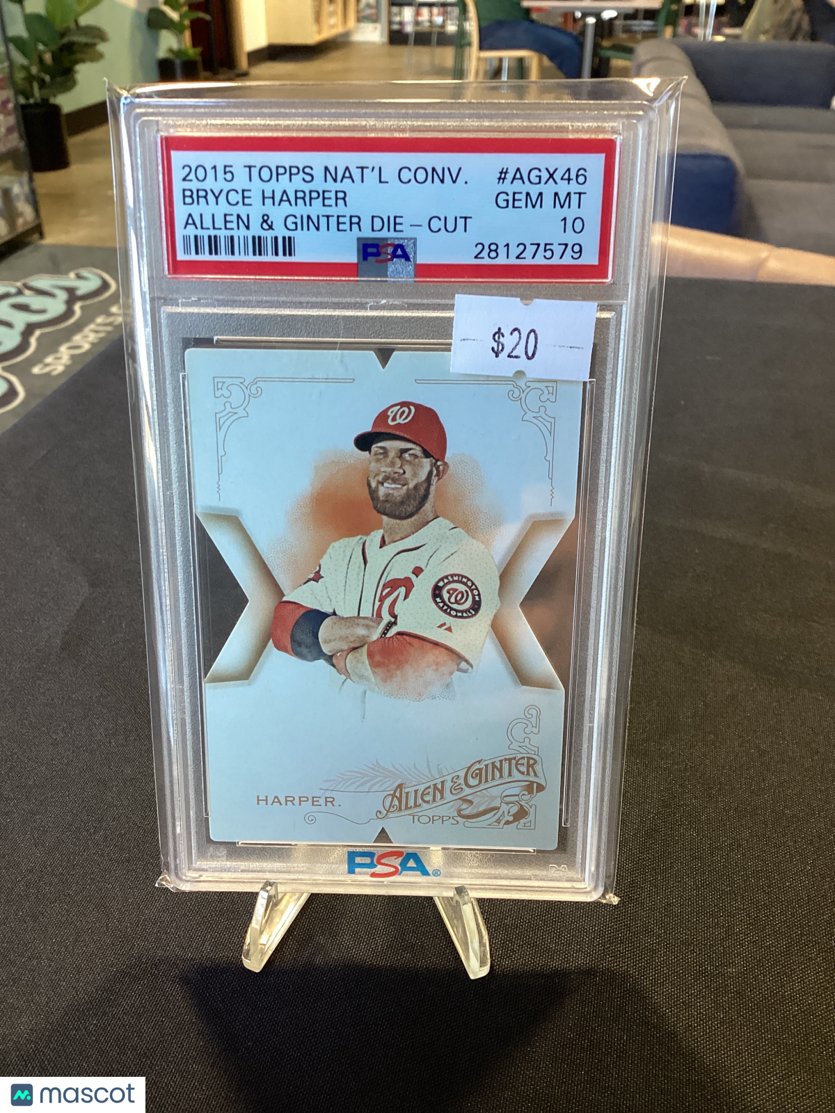 2015 Topps National Convention Allen & Ginter Die-Cut Bryce Harper #AGX46 PSA 10