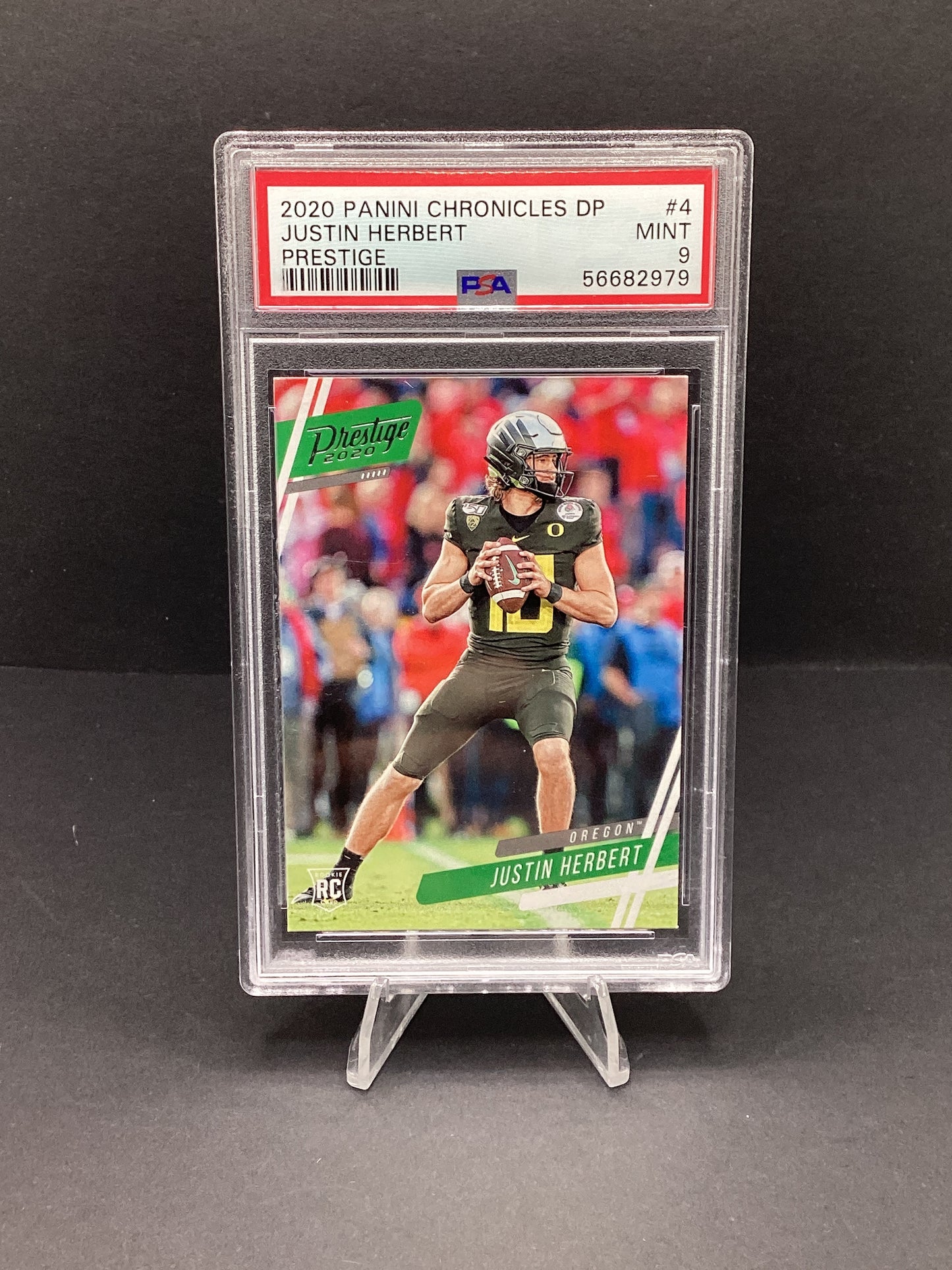 2020 Panini Chronicles Draft Picks Prestige Justin Herbert #4 PSA 9