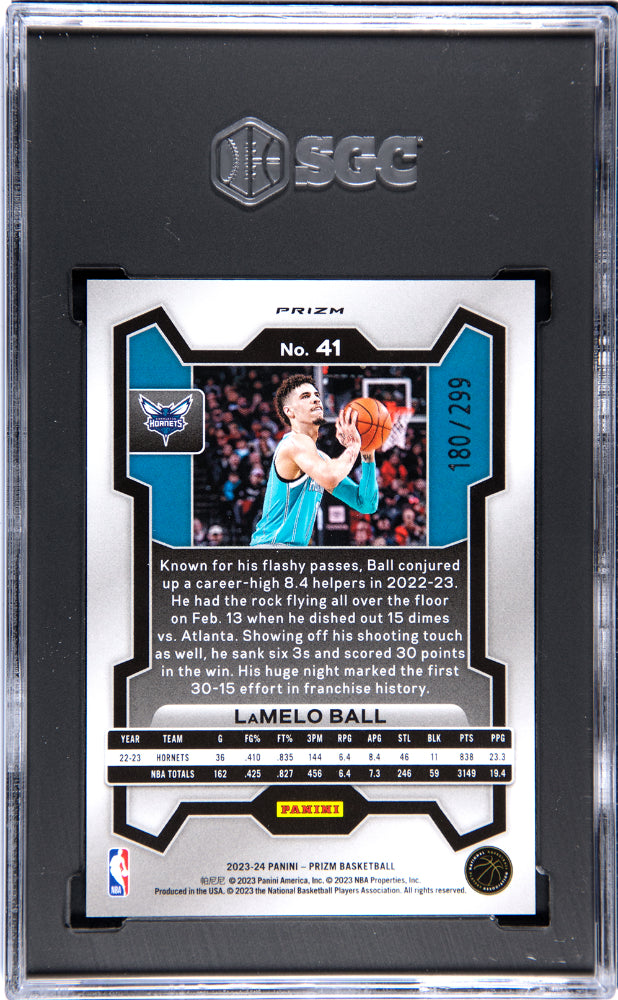 2023 Panini Prizm Lamelo Ball #41 Red Seismic SGC 10