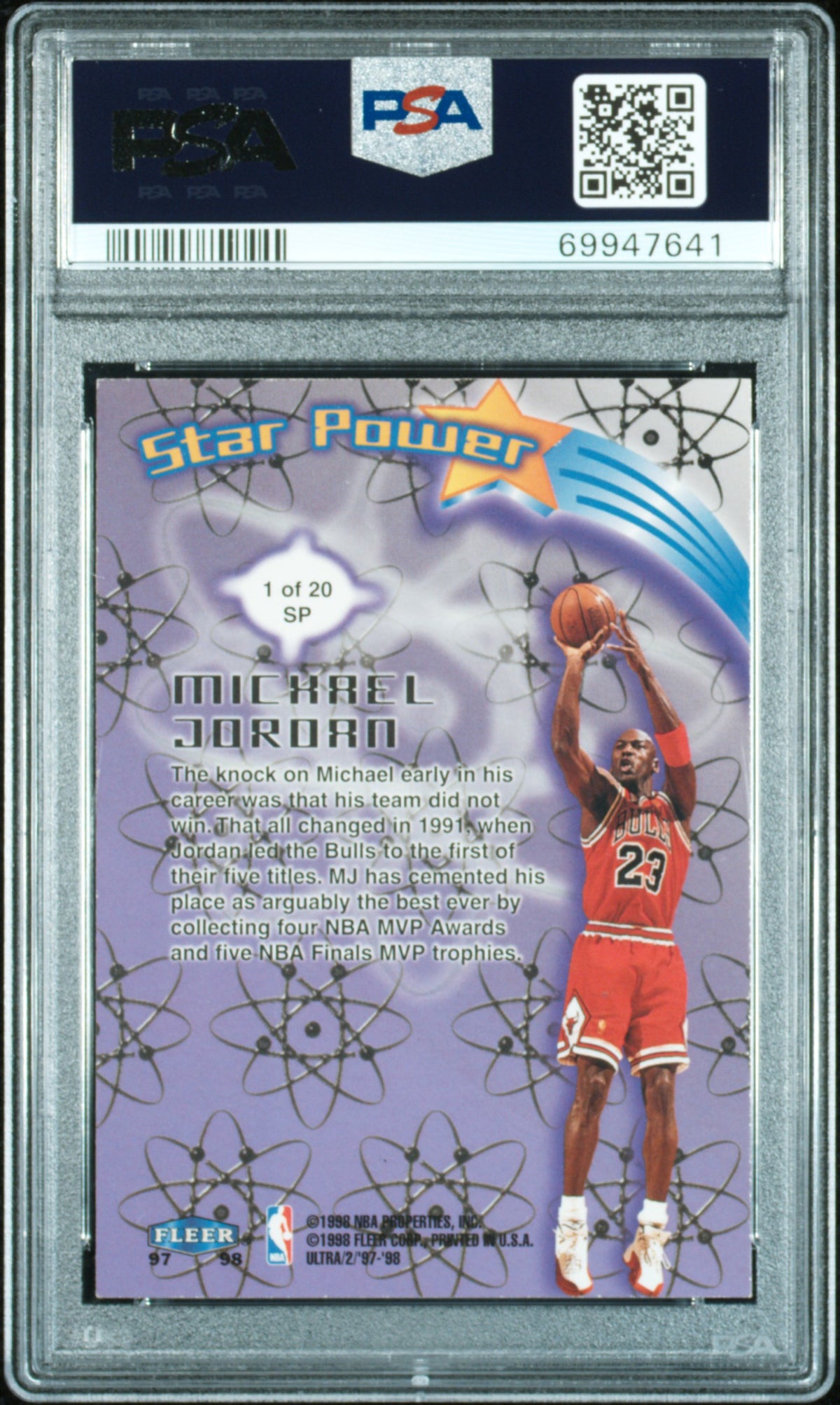 1997 Ultra Star Power Michael Jordan #1 PSA 7