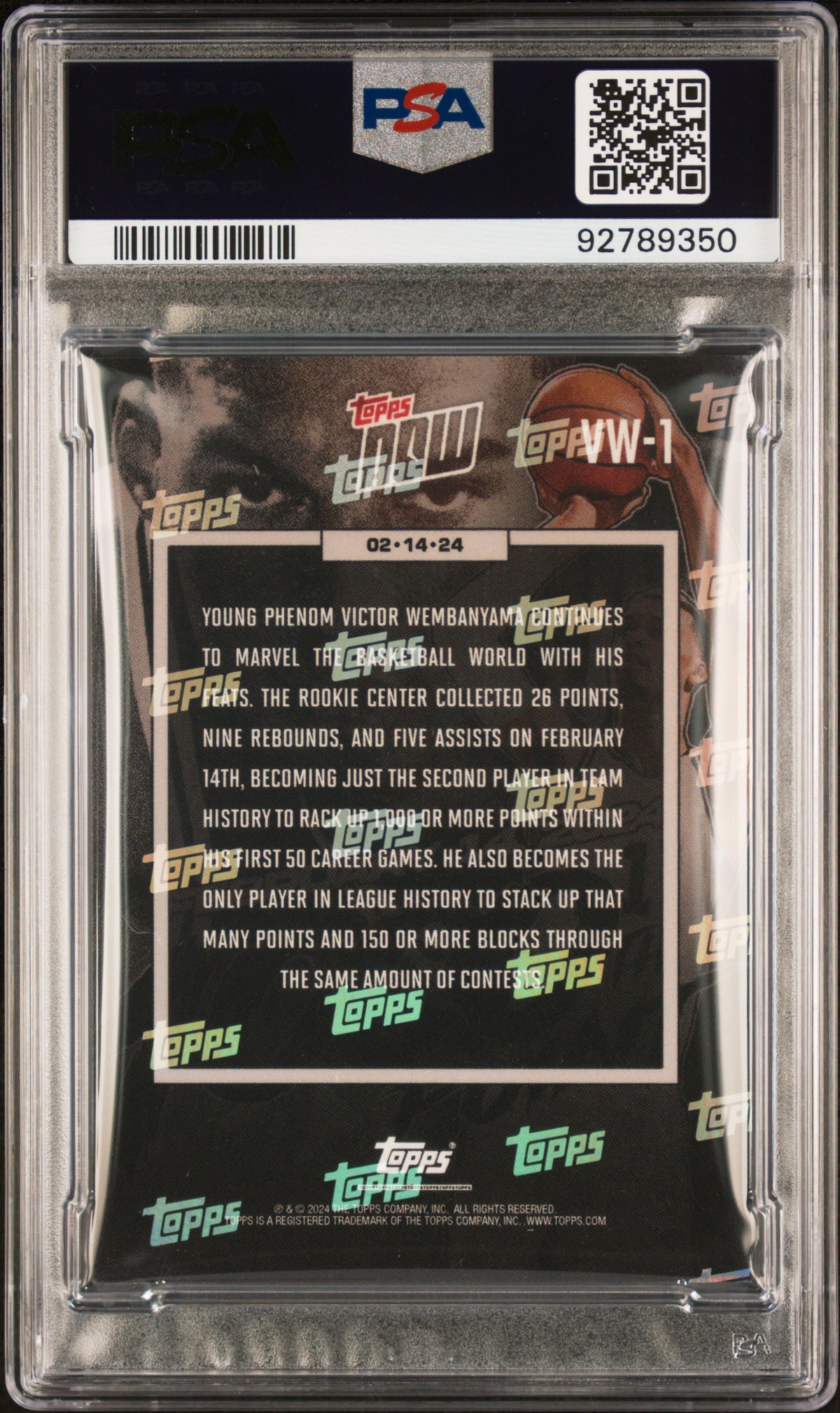 2023 Topps Now Victor Wembanyama #VW1 PSA 10