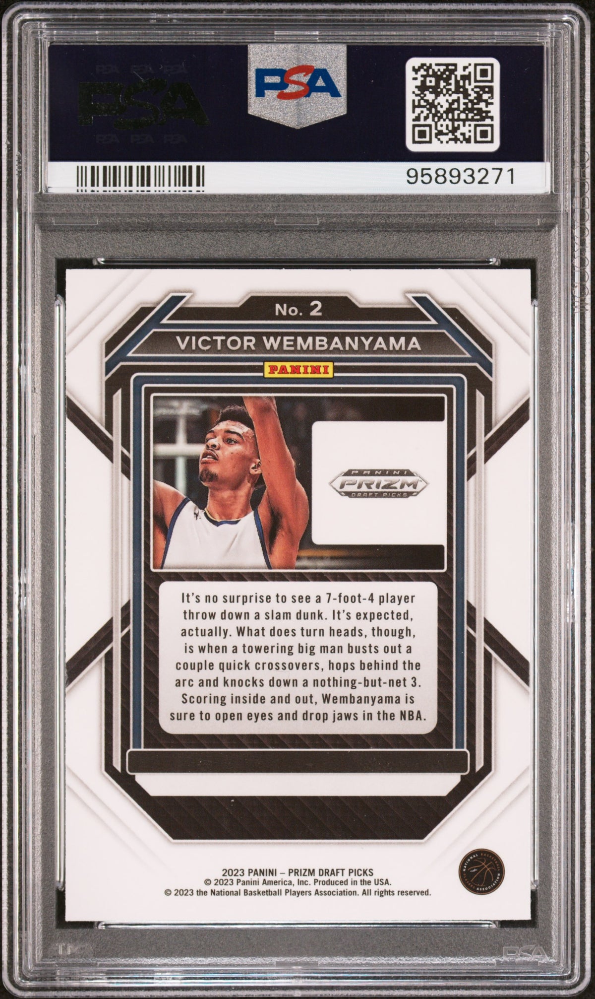 2023 Panini Prizm Draft Picks Victor Wembanyama #2 PSA 10