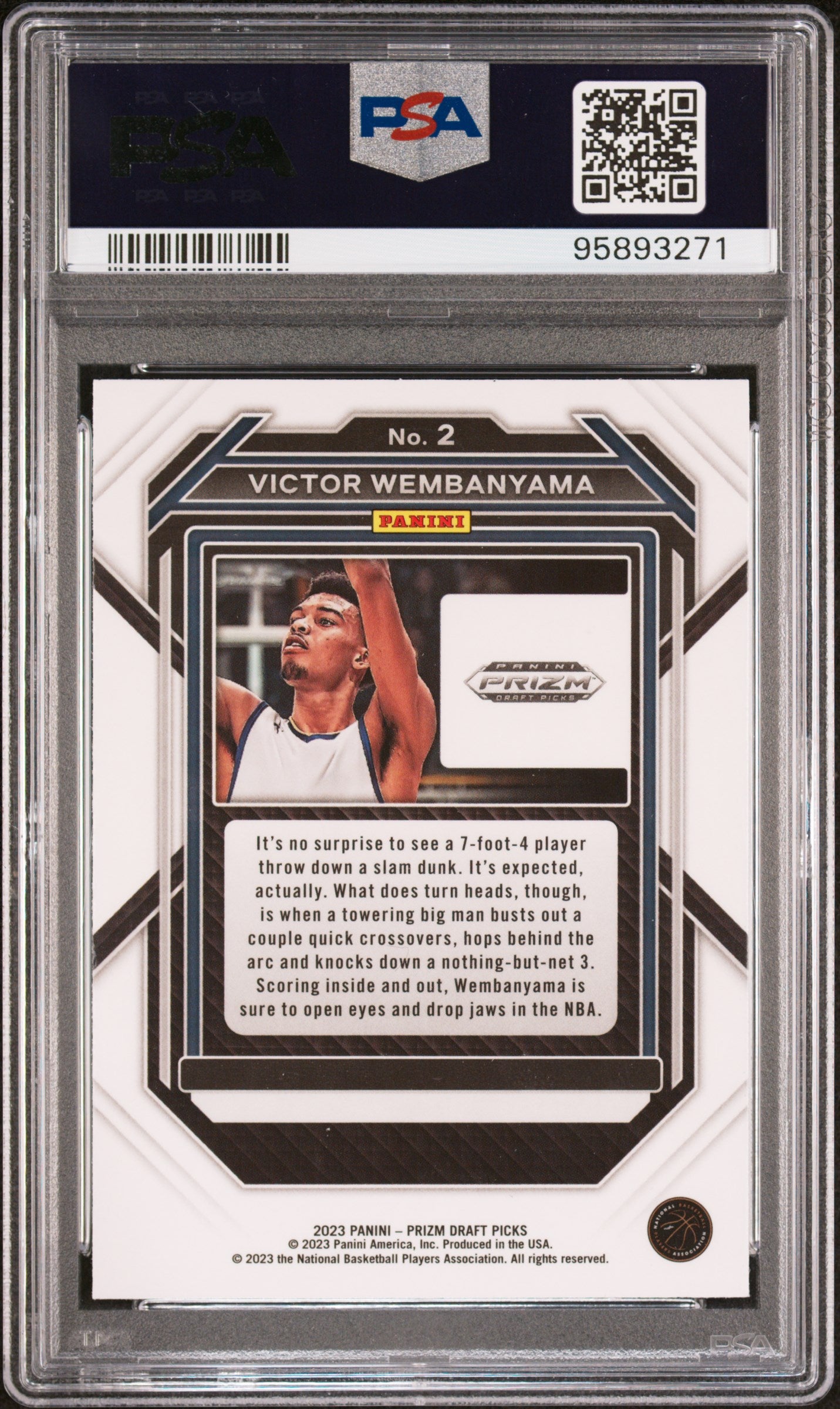 2023 Panini Prizm Draft Picks Victor Wembanyama #2 PSA 10