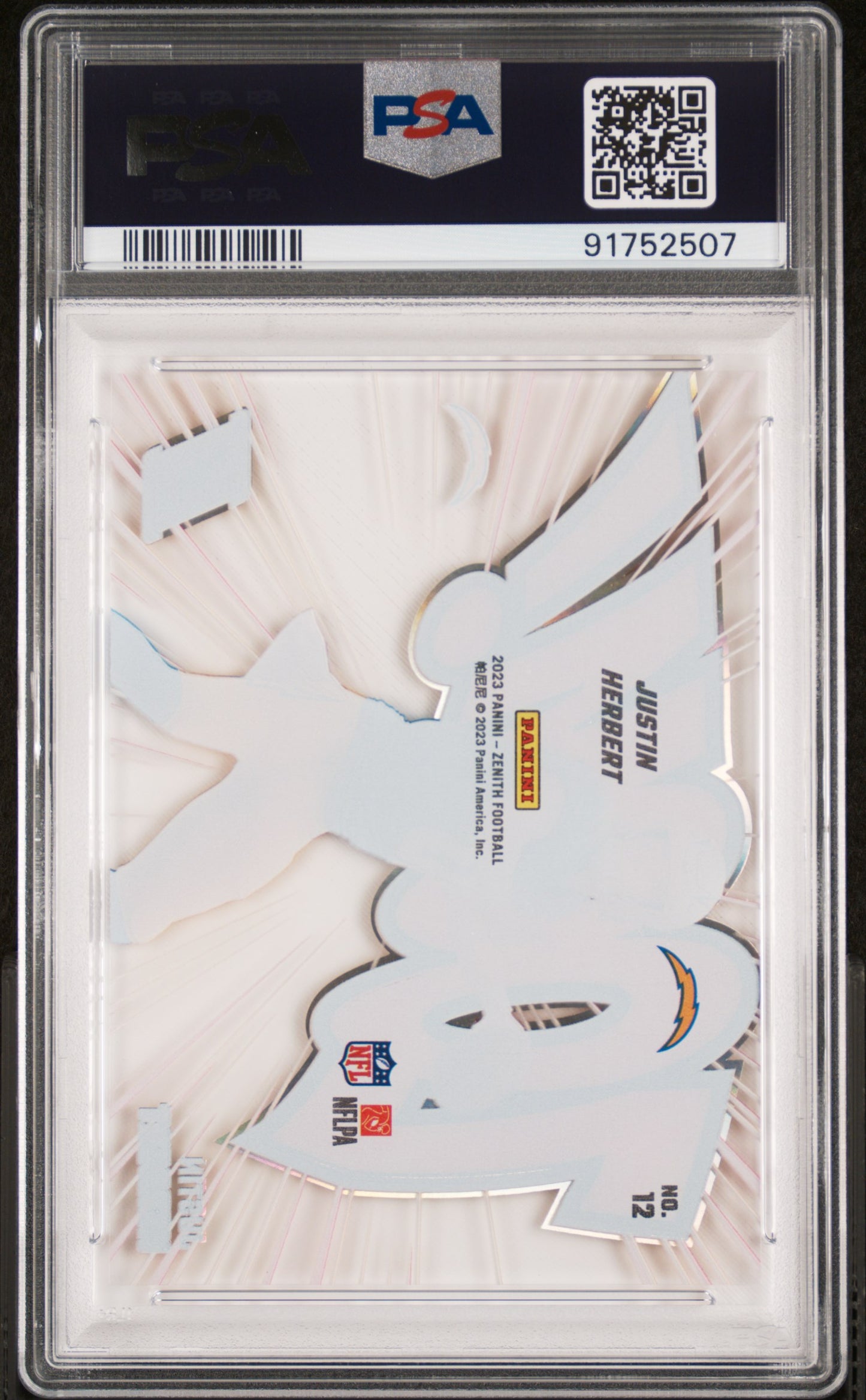 2023 Panini Zenith Zoom! Justin Herbert #12 PSA 9