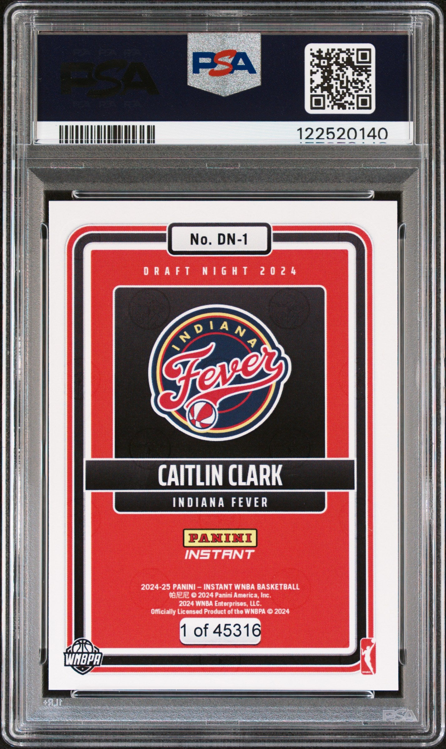 2024 Panini Instant WNBA Draft Night Caitlin Clark #DN1 PSA 10
