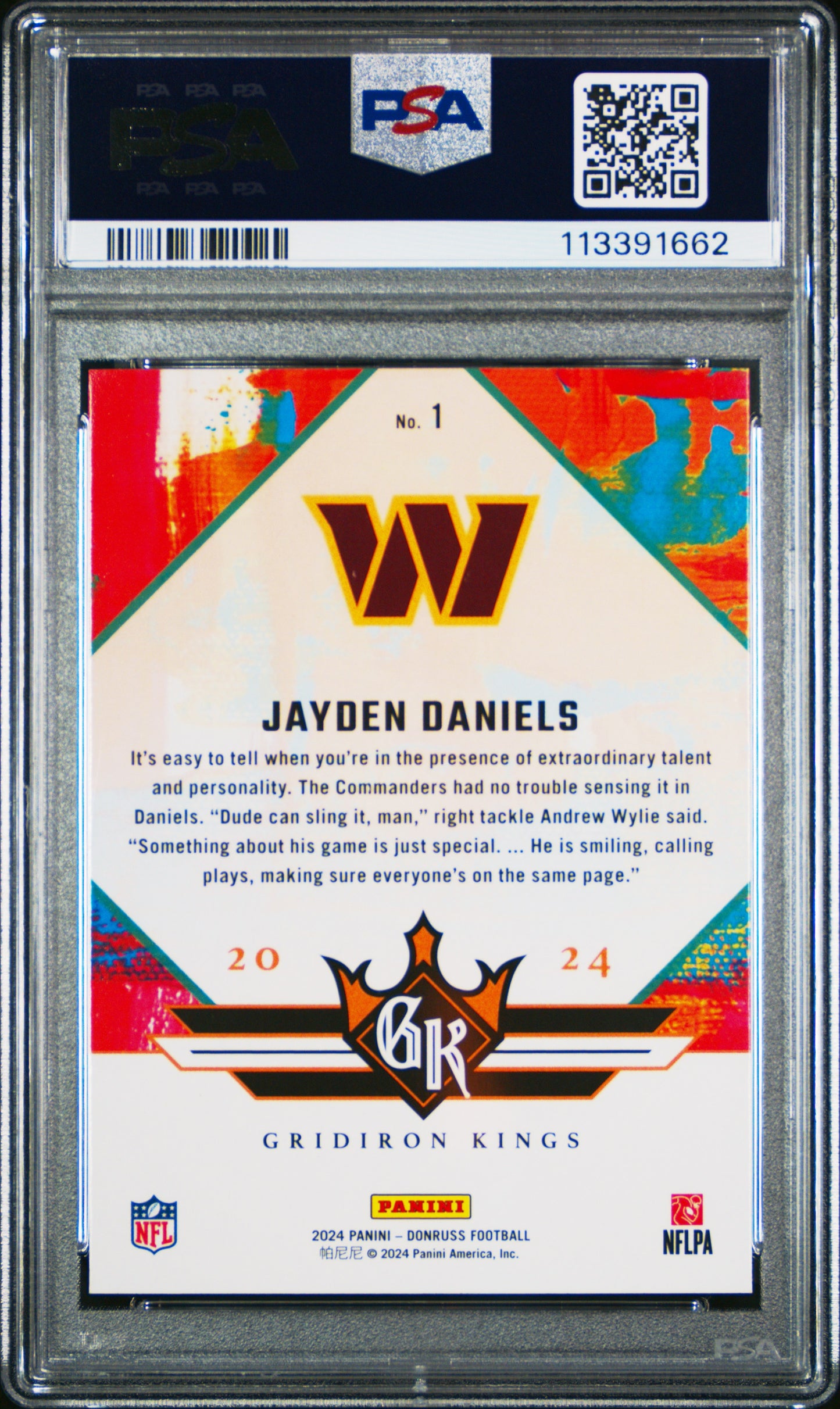 2024 Panini Donruss Rookie Gridiron Kings Jayden Daniels #1 PSA 10