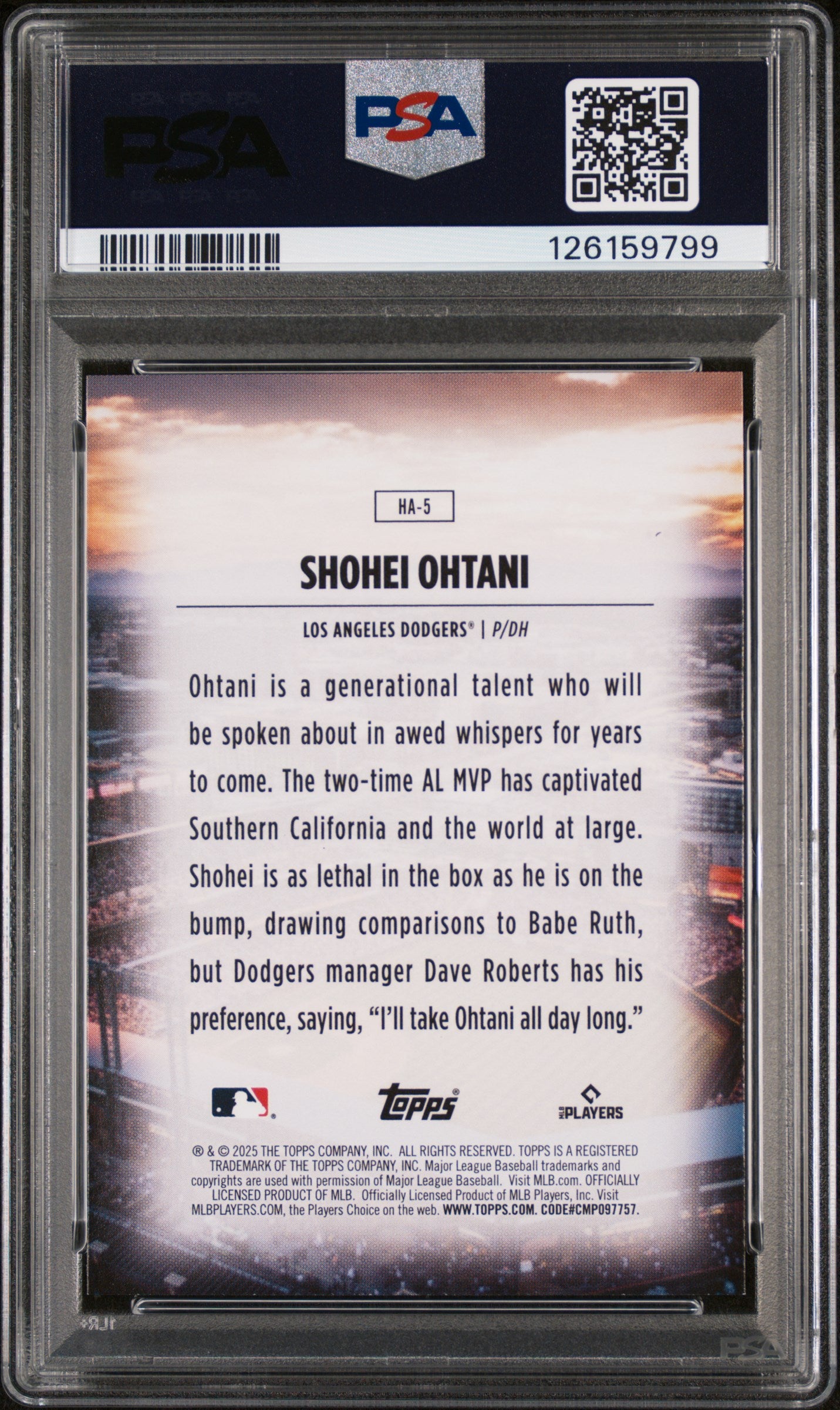 2025 Topps Home Field Advantage Shohei Ohtani #HA5 PSA 9
