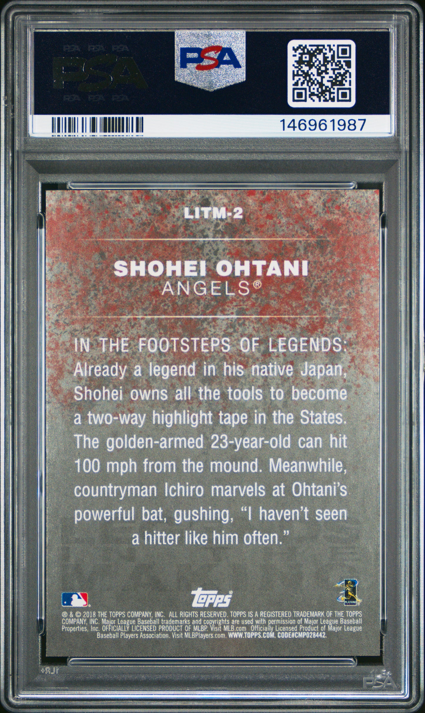 2018 Topps Legends In The Making Shohei Ohtani #2 PSA 10