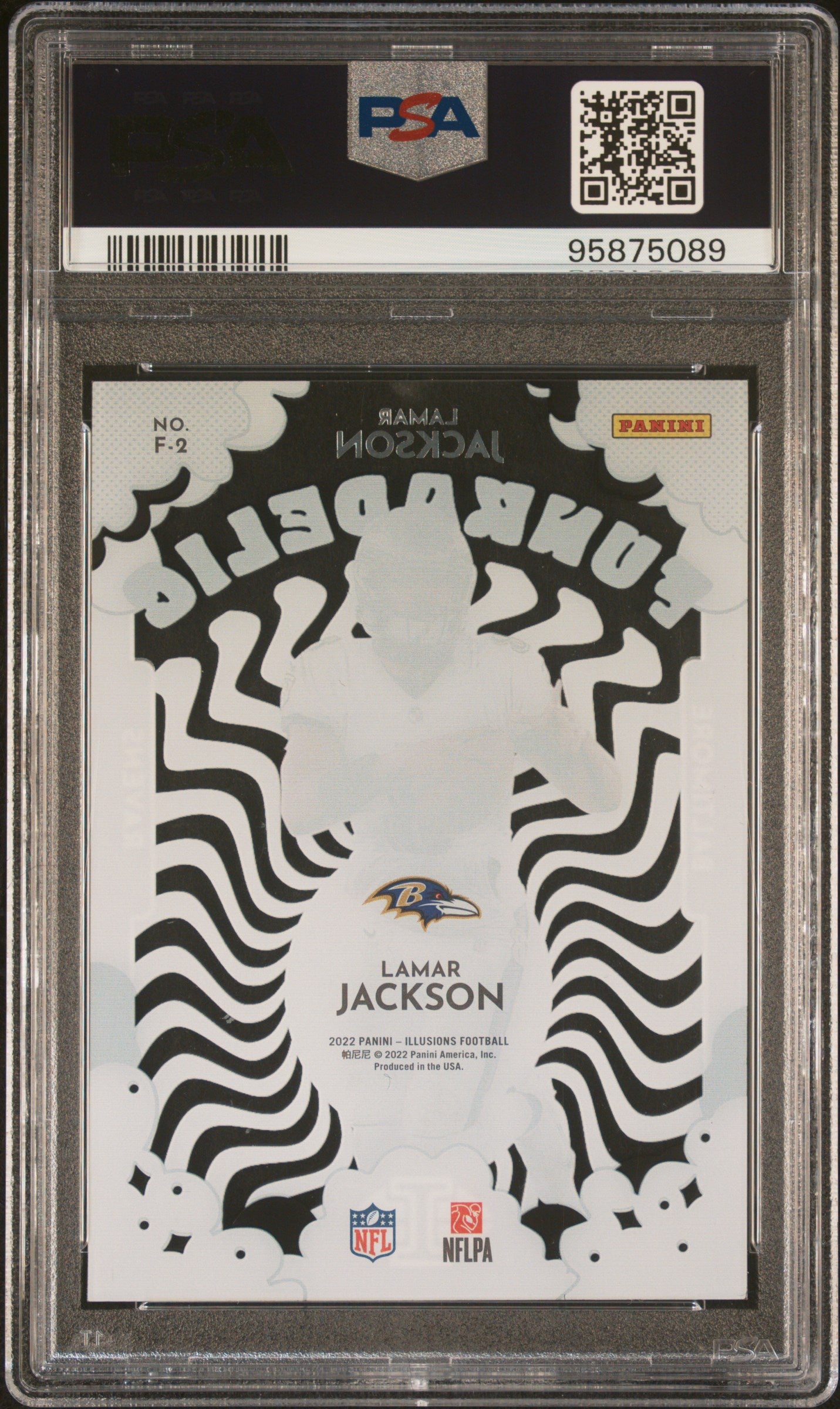2022 Panini Illusions Funkadelic Lamar Jackson #F2 PSA 9