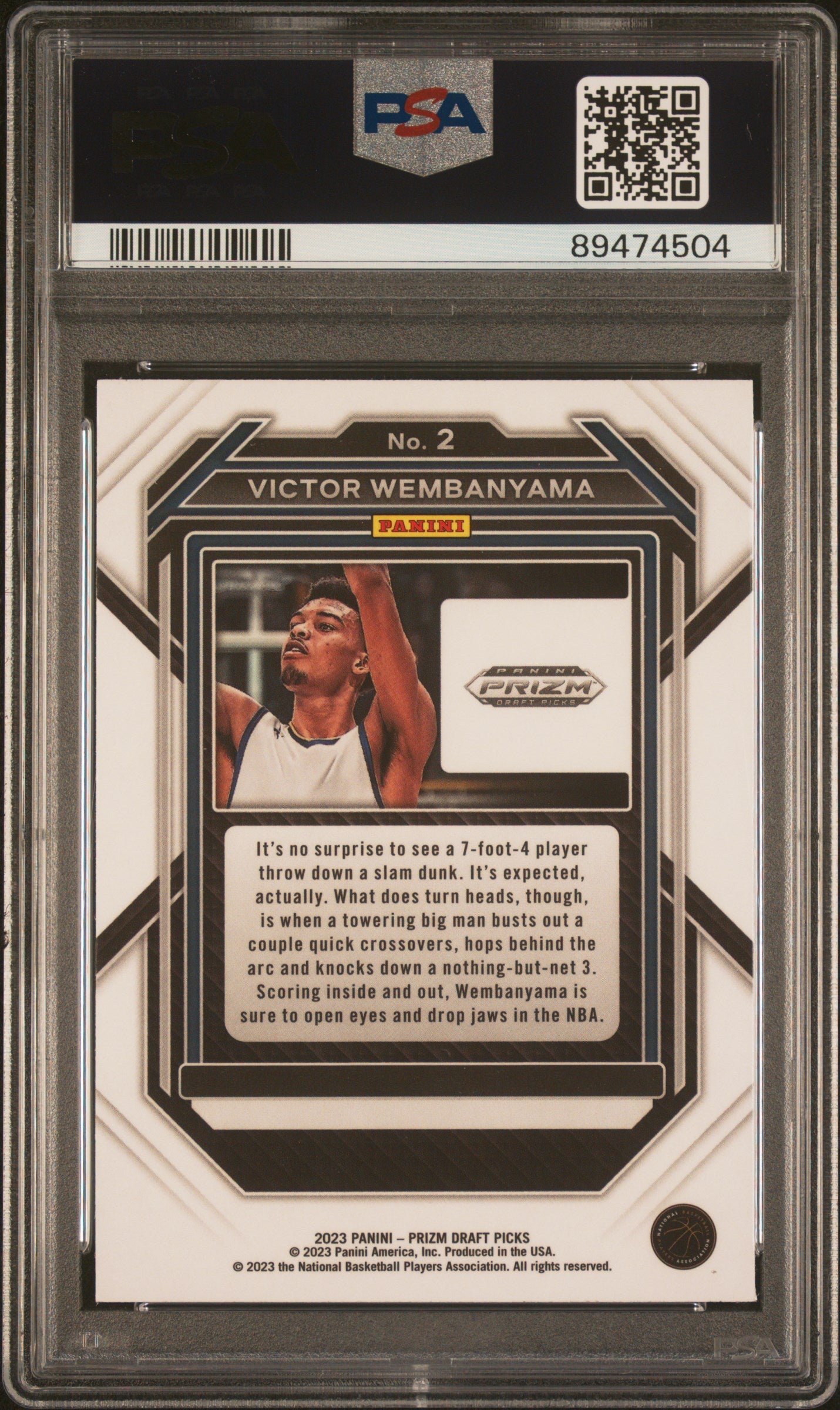 2023 Panini Prizm Draft Picks Victor Wembanyama #2 PSA 10