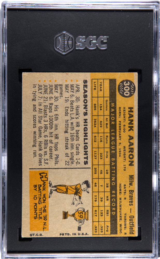 1960 Topps Hank Aaron #300 SGC 3
