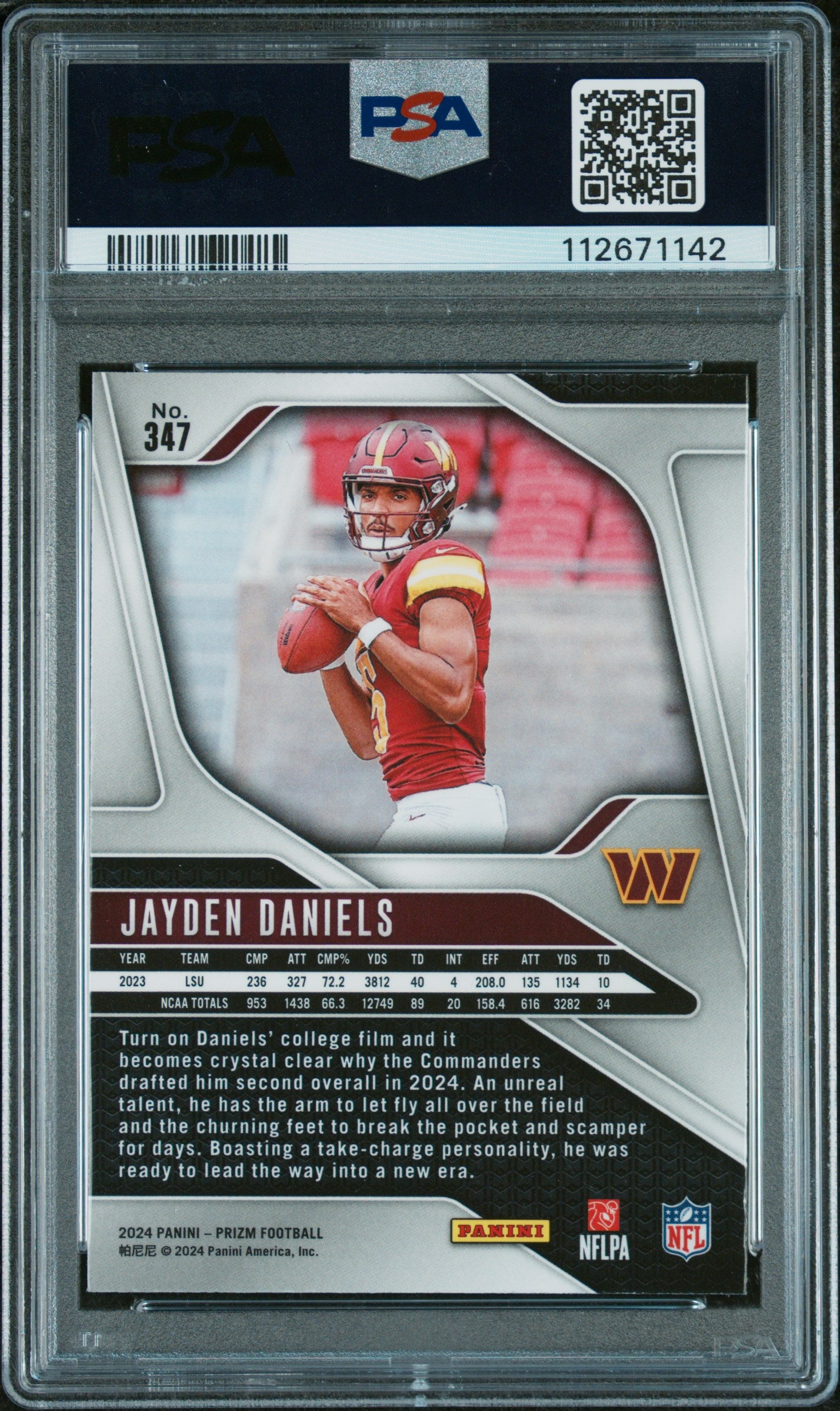 2024 Panini Prizm Jayden Daniels #347 PSA 10