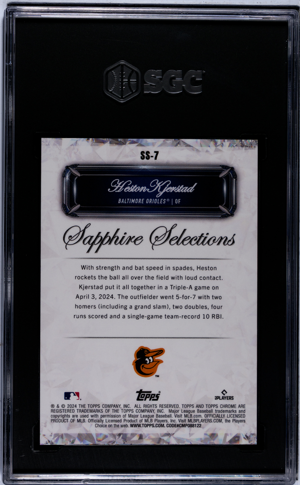 2024 Topps Chrome Sapphire Heston Kjerstad #SS-7 Selections Orange SGC 10
