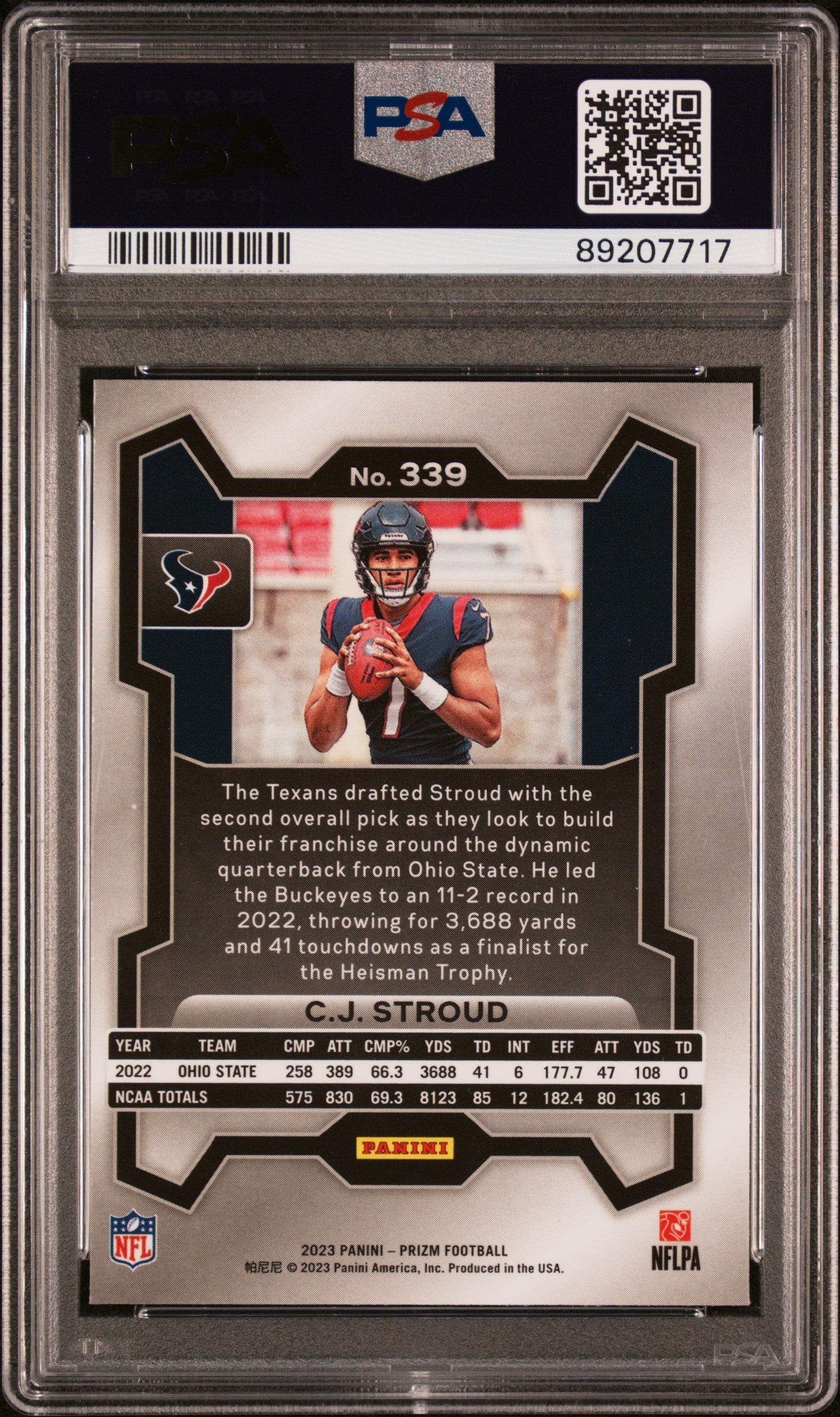2023 Panini Prizm CJ Stroud #339 PSA 9
