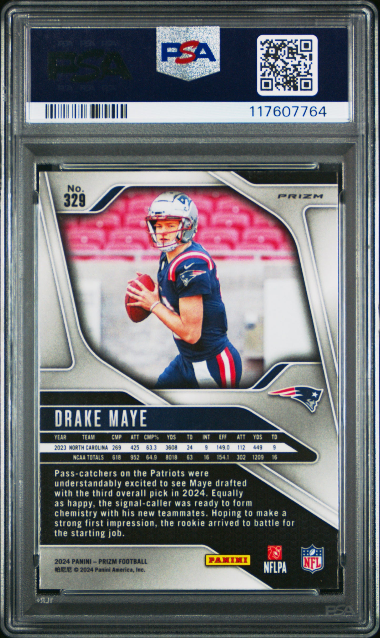 2024 Panini Prizm Drake Maye #329 Green Wave PSA 10