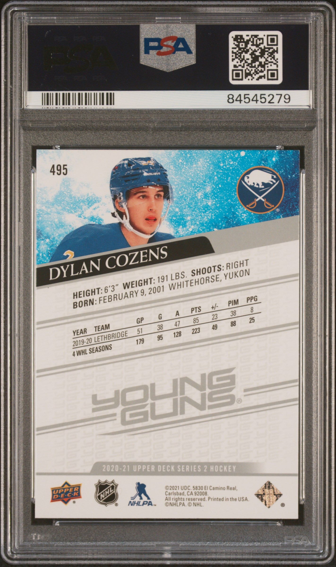 2020 Upper Deck Dylan Cozens #495 PSA 10