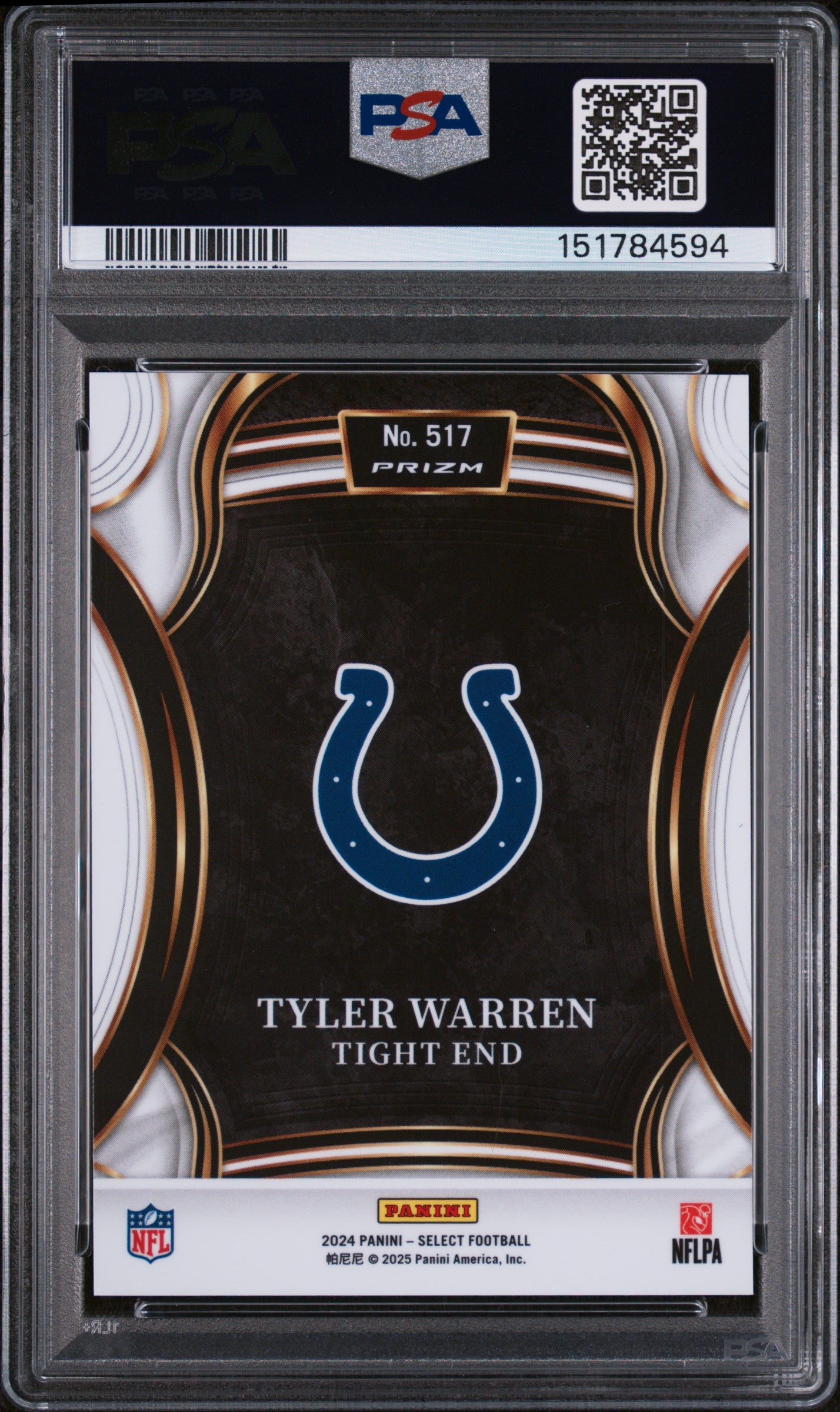 2024 Panini Select Tyler Warren #517 PSA 10