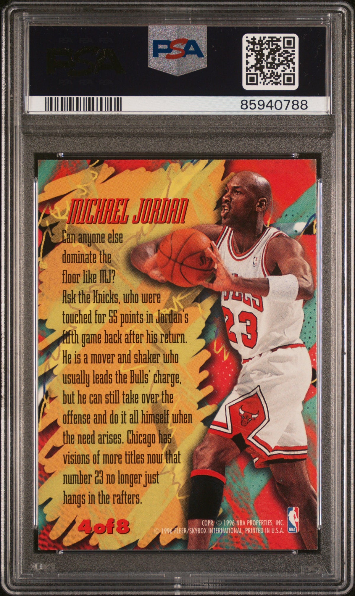 1995 Metal Scoring Magnet Michael Jordan #4 PSA 8