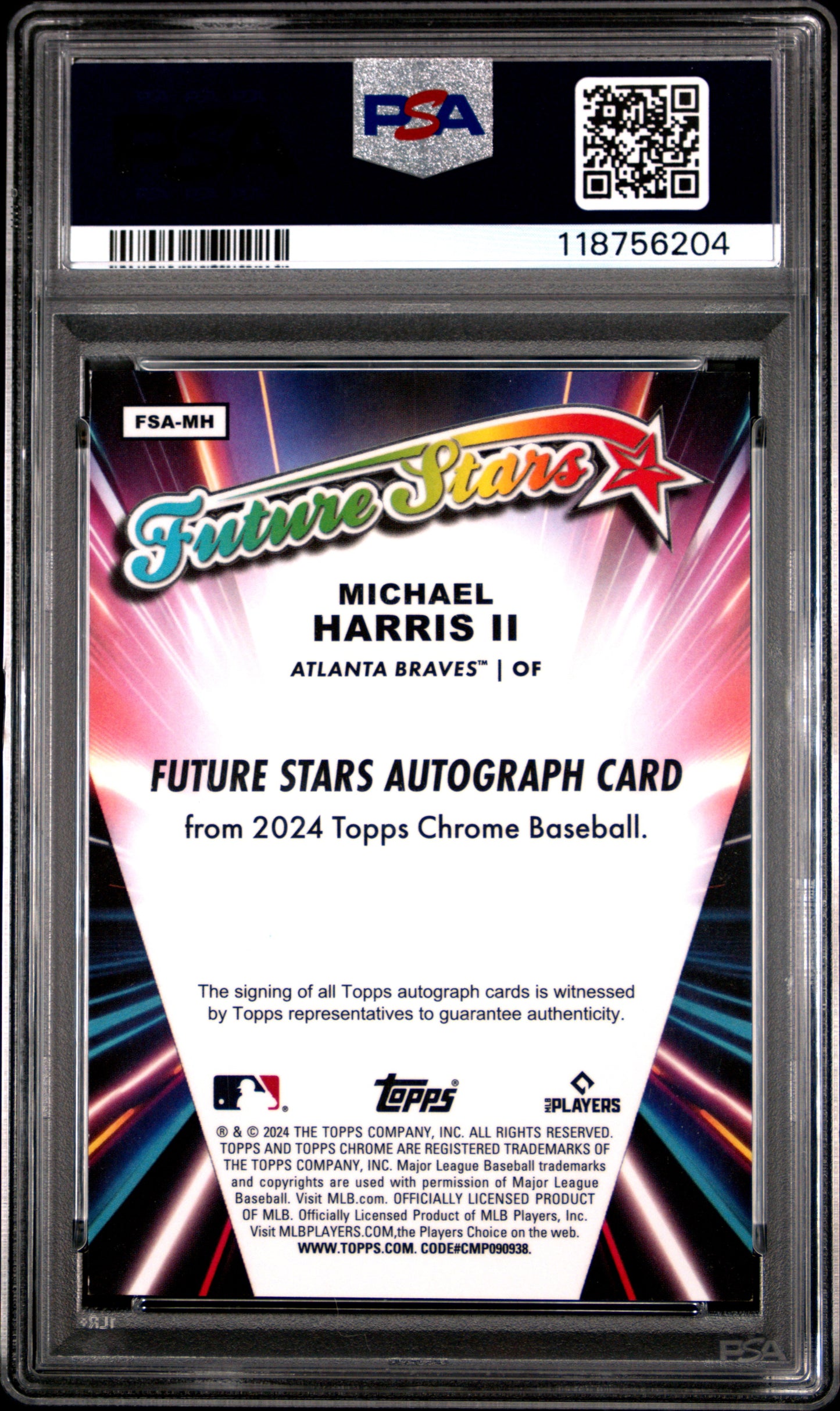 2024 Topps Chrome Update Future Stars Autographs Michael Harris II /99 PSA 9