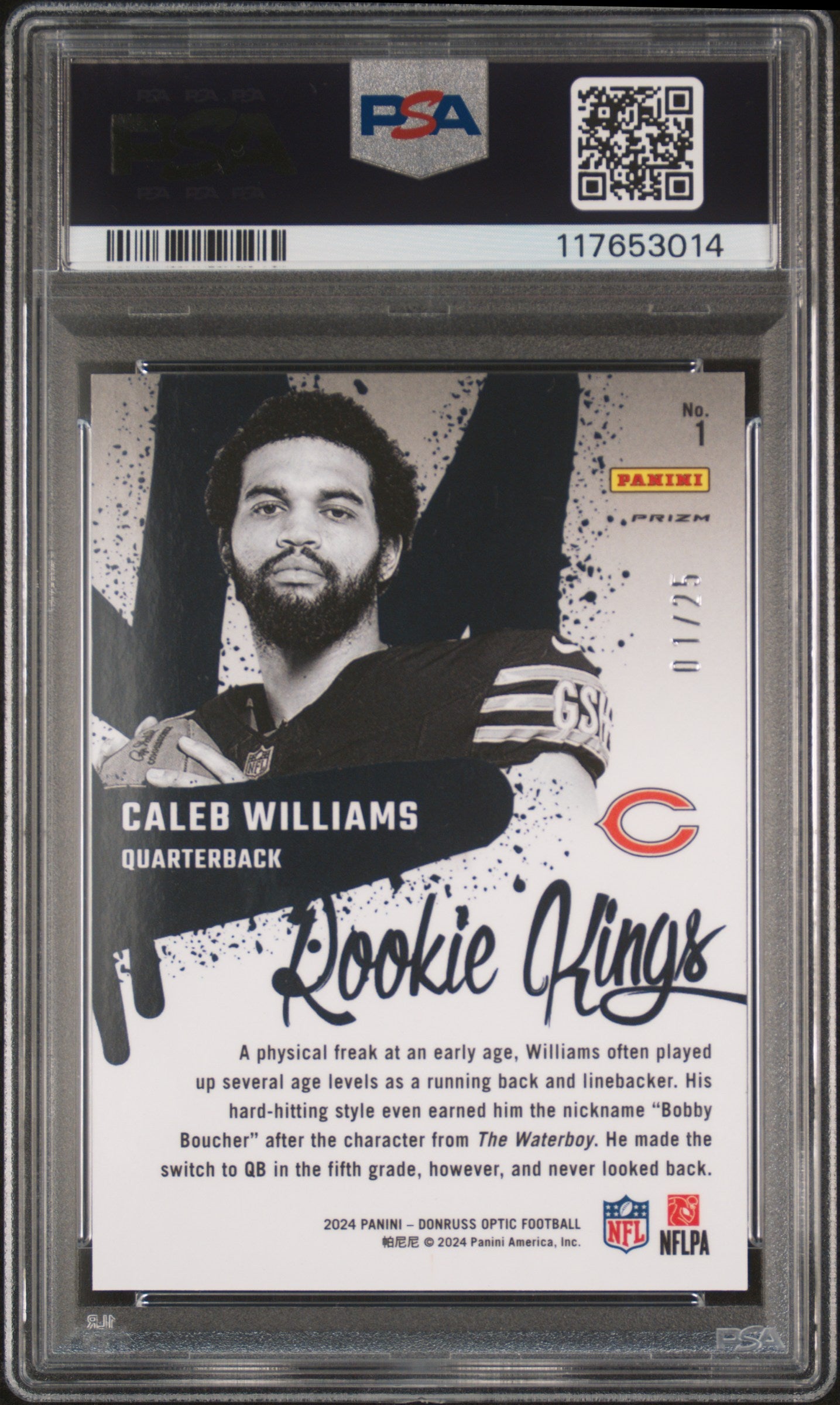 2024 Panini Donruss Optic Rookie Kings Caleb Williams #1 Black Pandora PSA 10