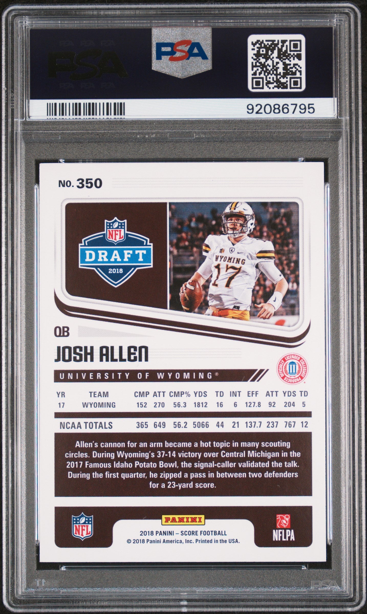 2018 Panini Score Josh Allen #350 PSA 10