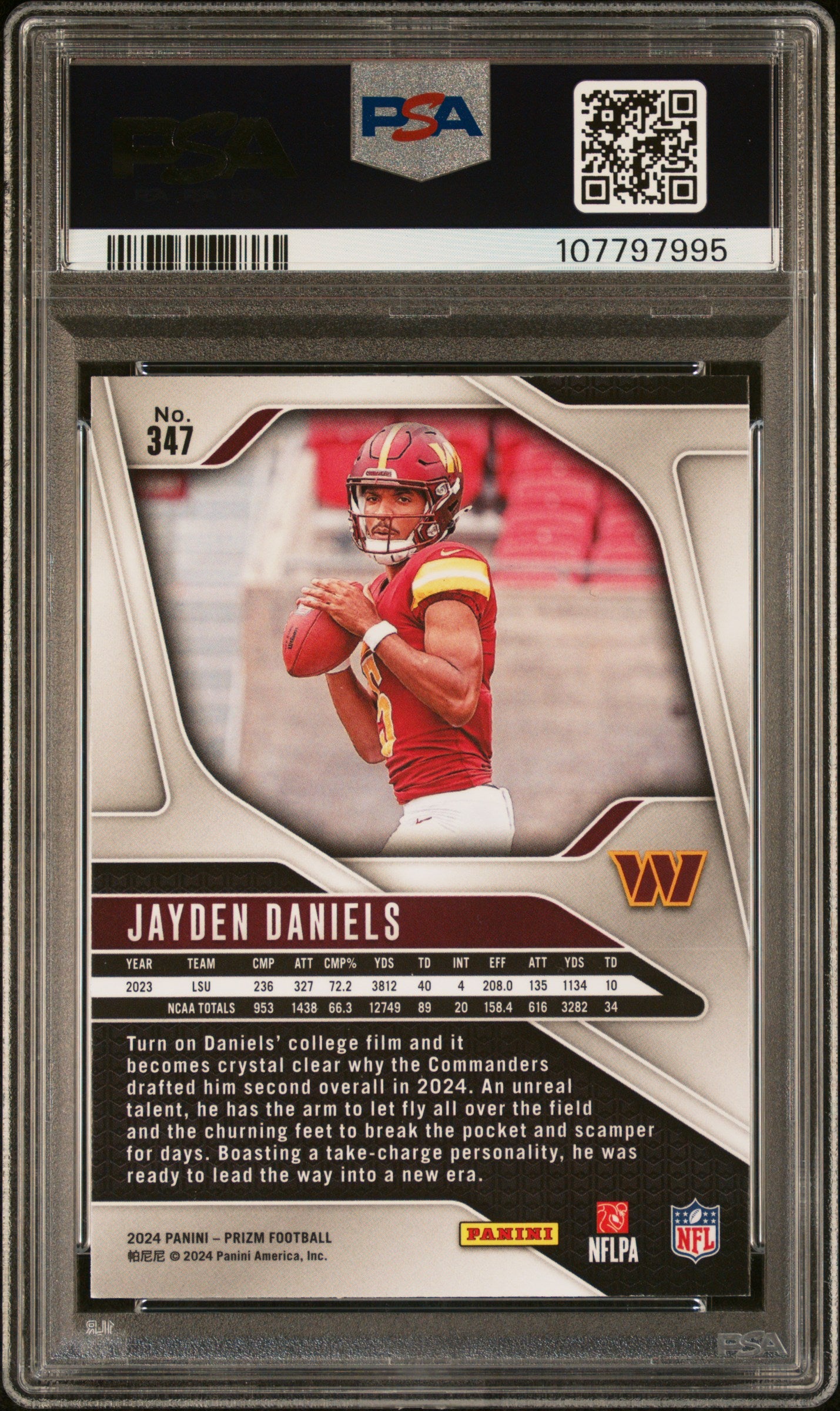 2024 Panini Prizm Jayden Daniels #347 PSA 10