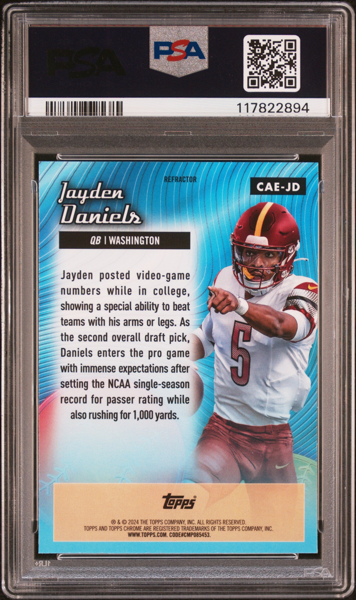 2024 Topps Chrome Chrome All-Etch Jayden Daniels #CAEJD Refractor PSA 10