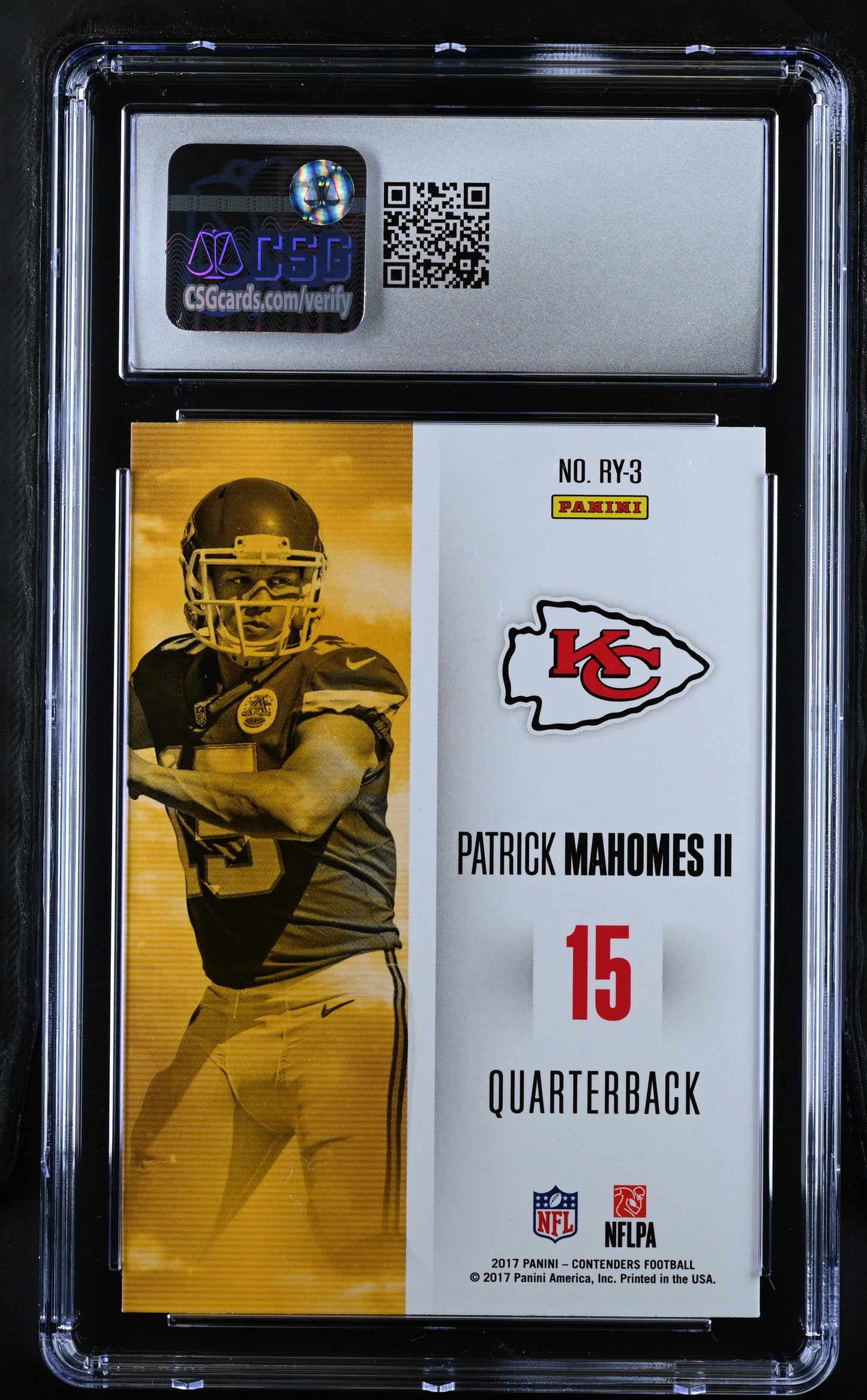 2017 Contenders Patrick Mahomes II #RY-3 CGC 9