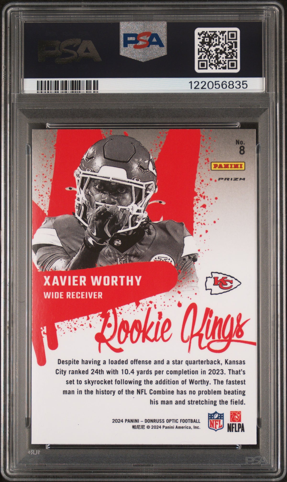 2024 Panini Donruss Optic Rookie Kings Xavier Worthy #8 PSA 10