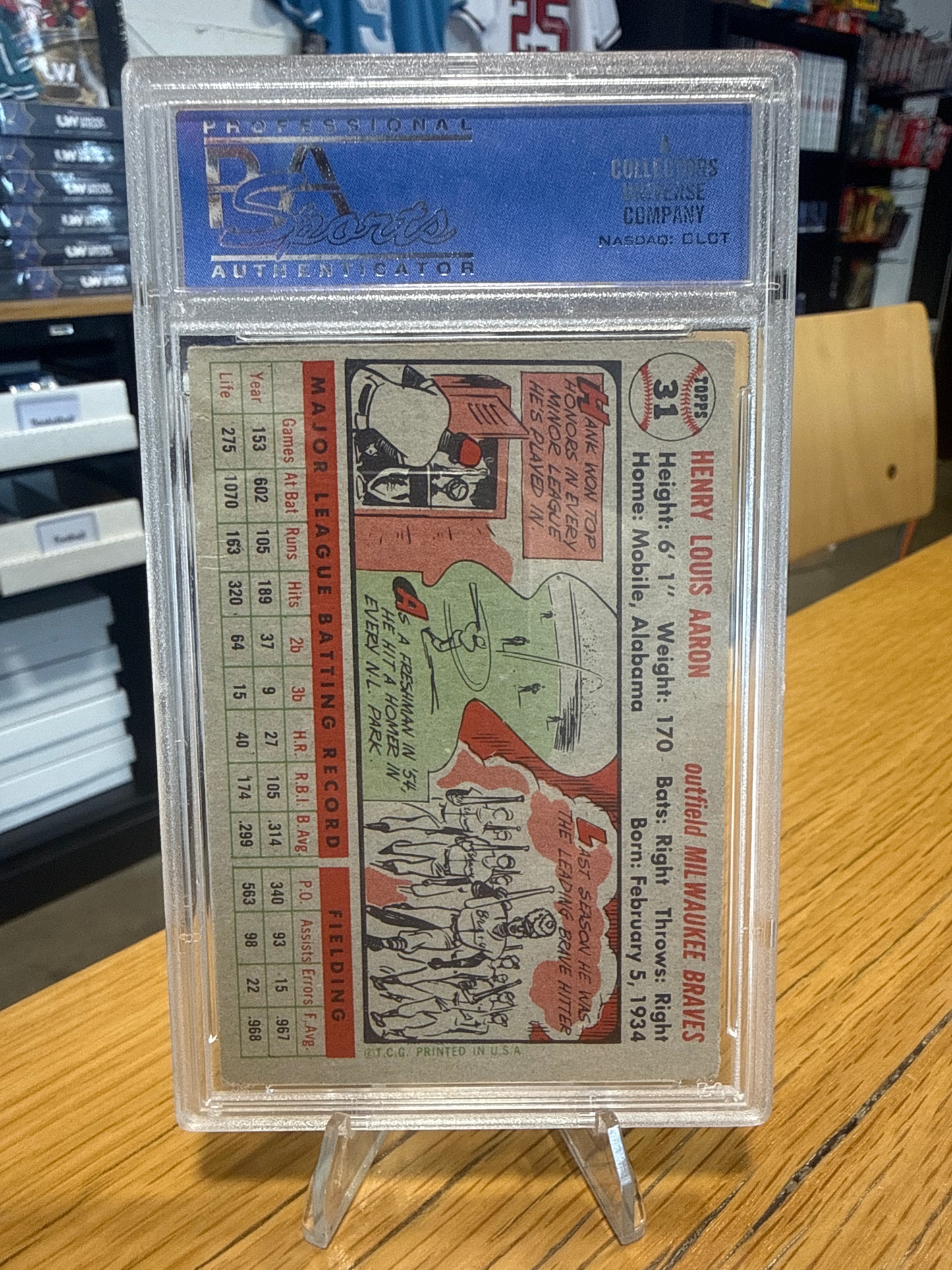 1956 Topps Hank Aaron #31 White Back PSA 5