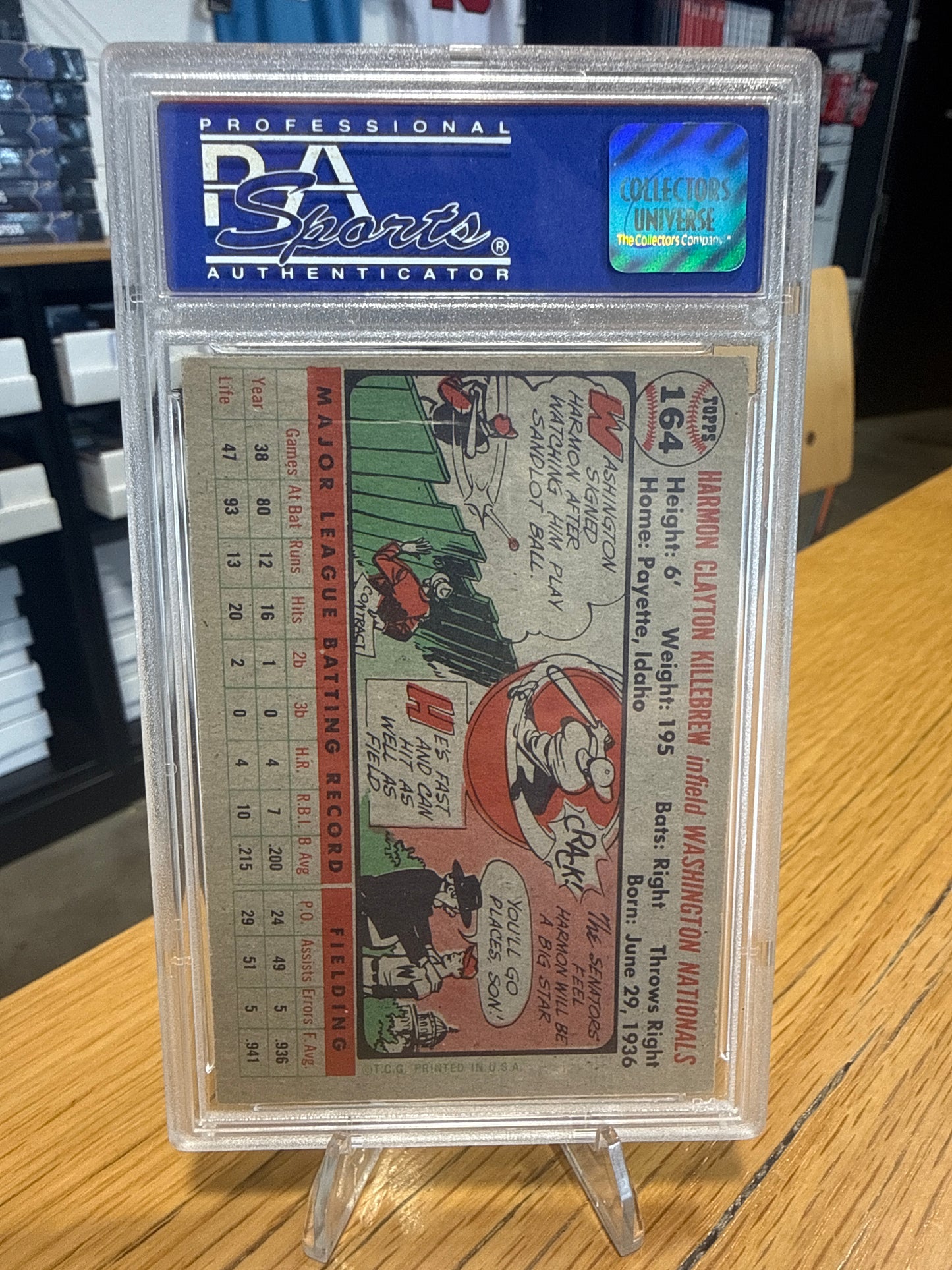1956 Topps Harmon Killebrew #164 Gray Back PSA 6
