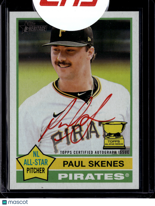 2024 Topps Heritage Paul Skenes #ROA-PSK Red Ink Autograph /76