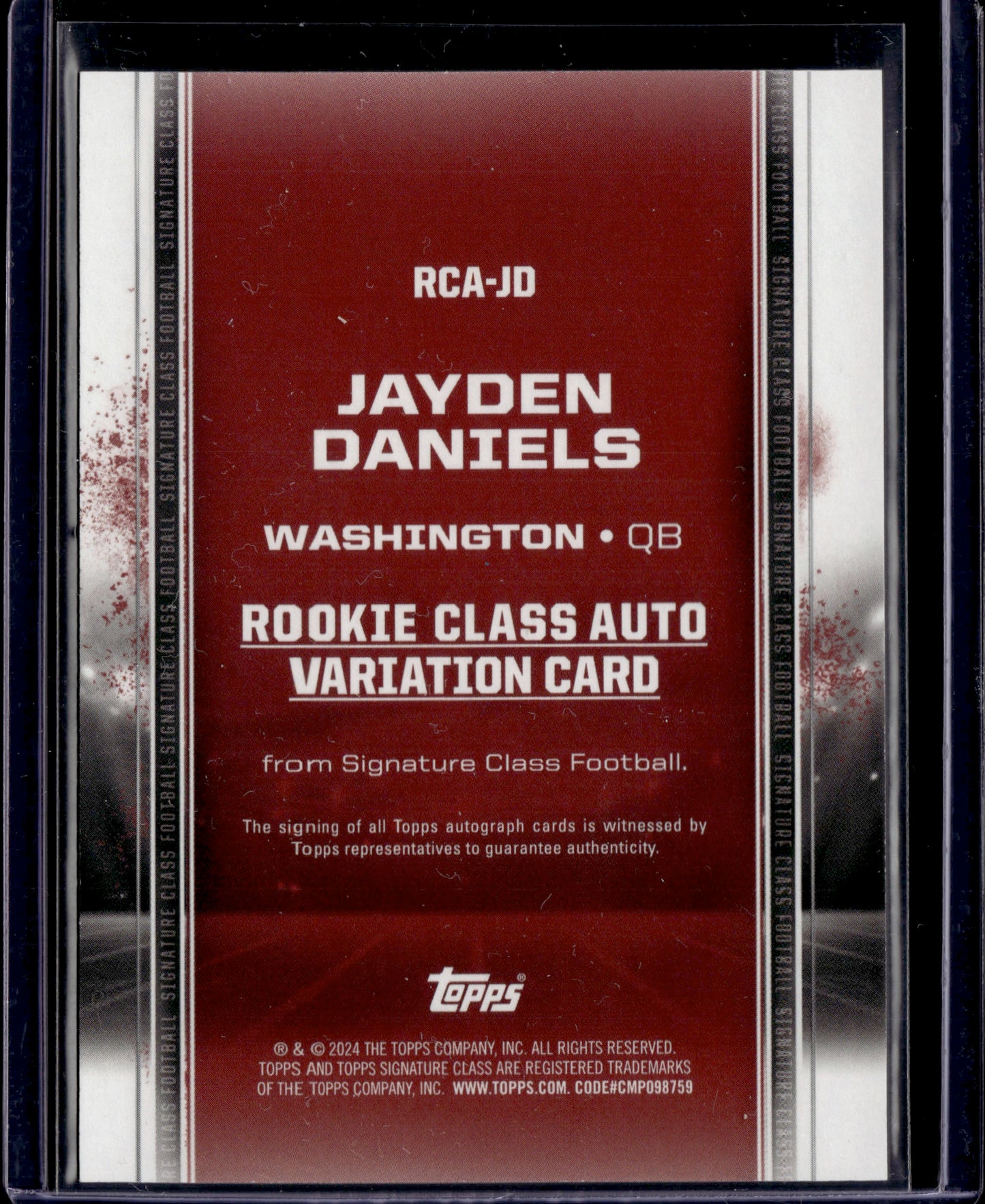 2024 Topps Signature Class Football Jayden Daniels #RCA-JD Autograph