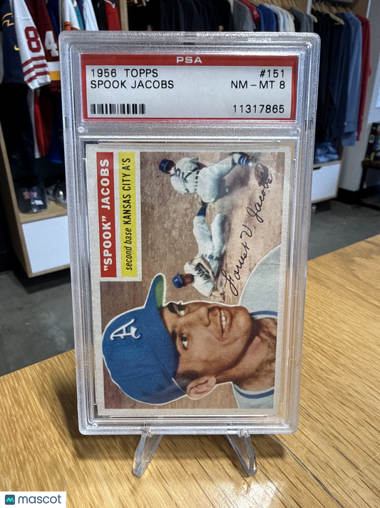 1956 Topps Spook Jacobs #151 Gray Back PSA 8