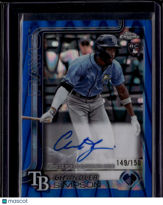 2025 Topps Chrome Chandler Simpson #RA-CSI Blue Autograph RC 149/150