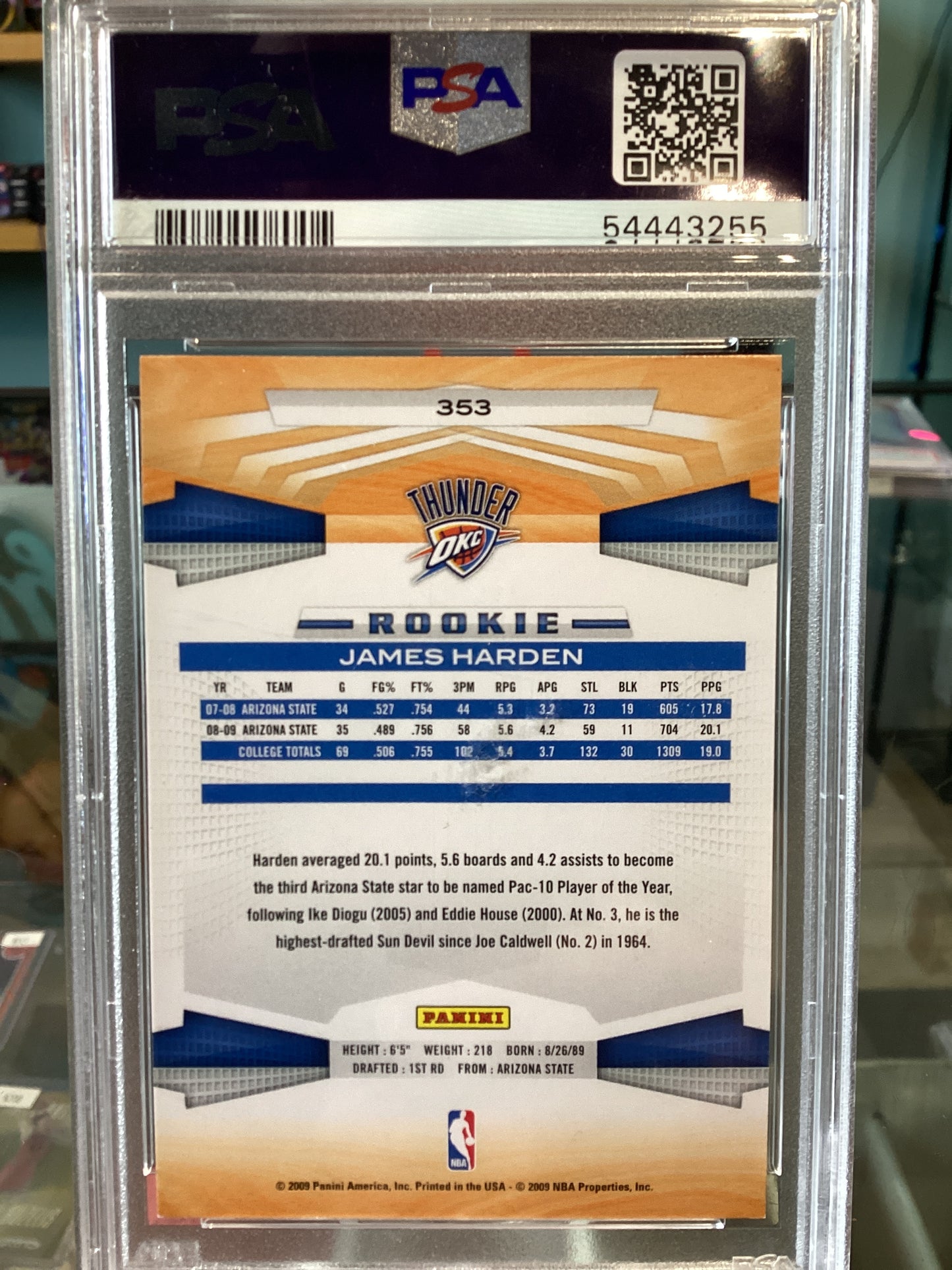2009 Panini James Harden #353 PSA 9