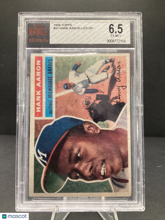 1956 Topps Hank Aaron UER DP #31 BGS 6.5