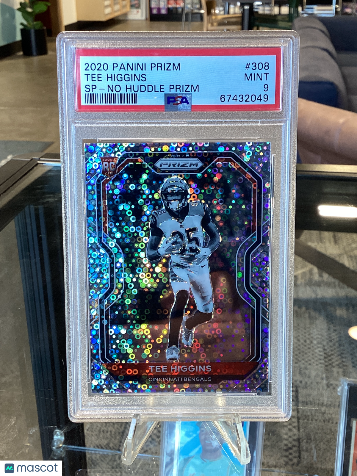 2020 Panini Prizm Tee Higgins #308 Variation No Huddle PSA 9