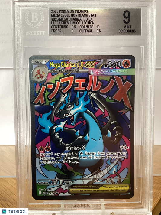2025 Pokemon Mega Evolution Black Star Promos Mega Charizard X ex #023 BGS 9